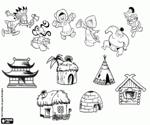 Join each person with their home coloring page