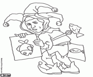 The jokes day, April 1 coloring page