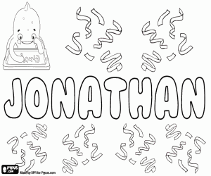 Jonathan, male name coloring page