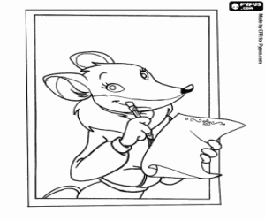The journalist Tea Stilton coloring page