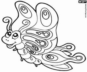 Joyful butterfly coloring page