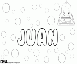 Juan, male name coloring page