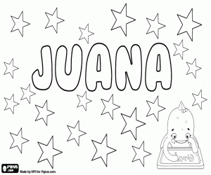 Juana, Spanish name coloring page