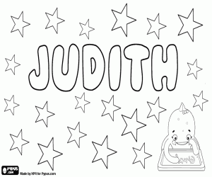 Judith, feminine name coloring page