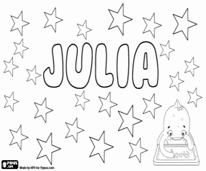 Julia, name in many languages coloring page