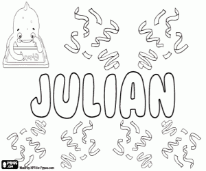 Julian, name in various languages coloring page