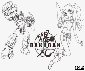 Julie and her Bakugan Subterra coloring page