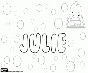 Julie, name in various languages coloring page