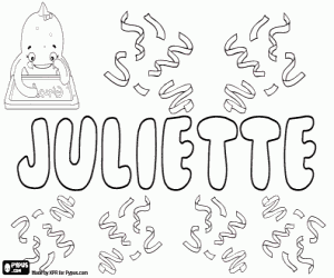Juliette, French name coloring page