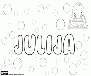 Julija, name in many languages coloring page