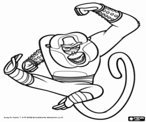 The jump of Master Monkey coloring page