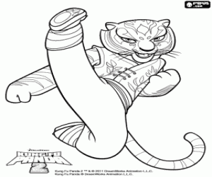 A jump of Master Tigress coloring page