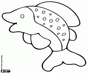 The jump of the river fish coloring page