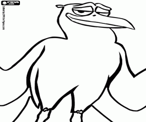 Junior, a very expressive stork coloring page