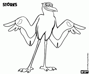 Junior, the protagonist stork coloring page