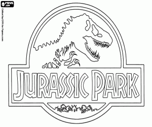 Jurassic Park original logo coloring page