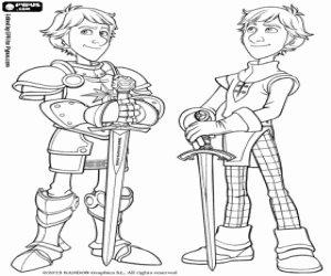 Justin, the young protagonist coloring page