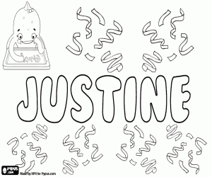 Justine, name of Latin origin coloring page