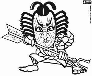 A Kabuki actor with mask coloring page
