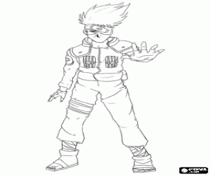 Kakashi Hatake, master of ninjas coloring page