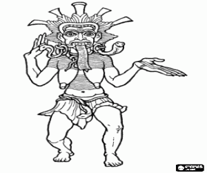 Kali, a goddess of hinduism coloring page