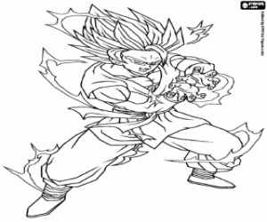 The Kamehameha attack of Goku coloring page