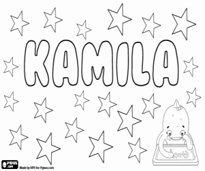 Kamila, name of Latin origin coloring page