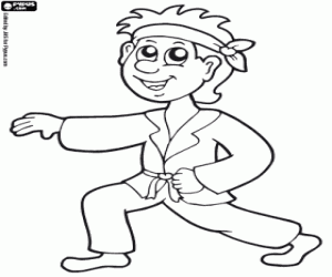 A karate practitioner coloring page
