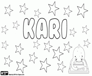 Kari, name for boy coloring page