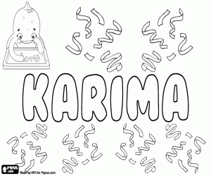 Karima, name of Arabic origin coloring page