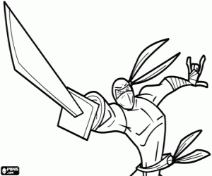 A katana, a ninja weapon coloring page