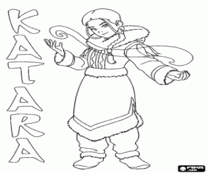 Katara, the sister of Sokka coloring page