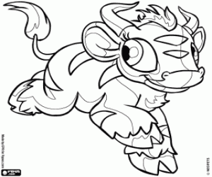 Kau, the cow from Neopets coloring page