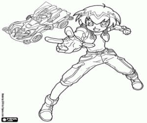 Kayuza and car, Scan2Go coloring page