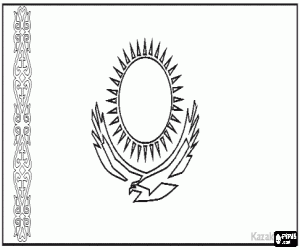 Kazakhstan flag coloring page