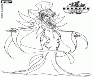 Kazarina, a Bakugan character coloring page