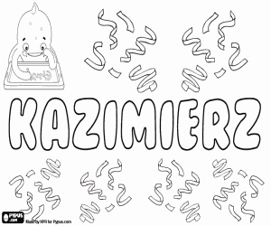 Kazimierz, a Polish name coloring page