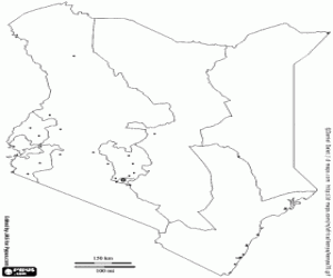 Kenya map coloring page