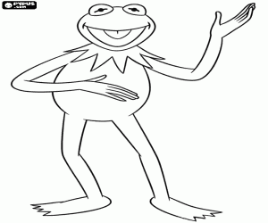Kermit the Frog, most famous muppet coloring page