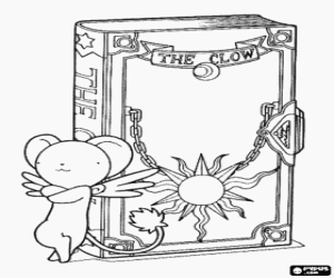 Kero and the mysterious book coloring page