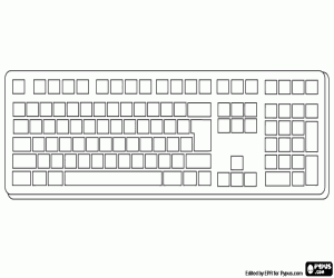 Keyboard with blank keys coloring page