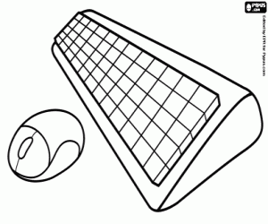 Keyboard and mouse coloring page