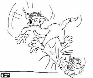 Kick in the butt, Tom and Jerry coloring page
