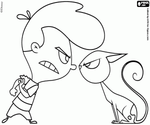 Kid vs. Kat, the protagonists coloring page