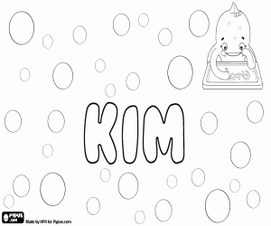 Kim, diminutive name coloring page