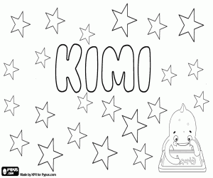 Kimi, unisex first name coloring page