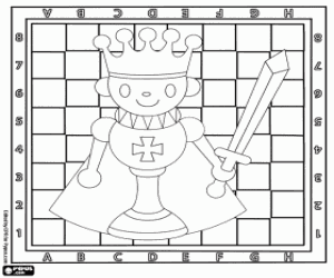 The King and the chess board coloring page
