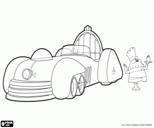 The King of Jammbo and his car coloring page