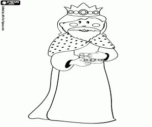 King Melchior and his gift coloring page