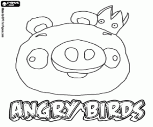 The King Pig of Angry Birds coloring page